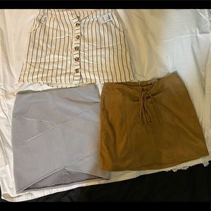 Fitted skirts. Forever 21 and Charlotte Russe